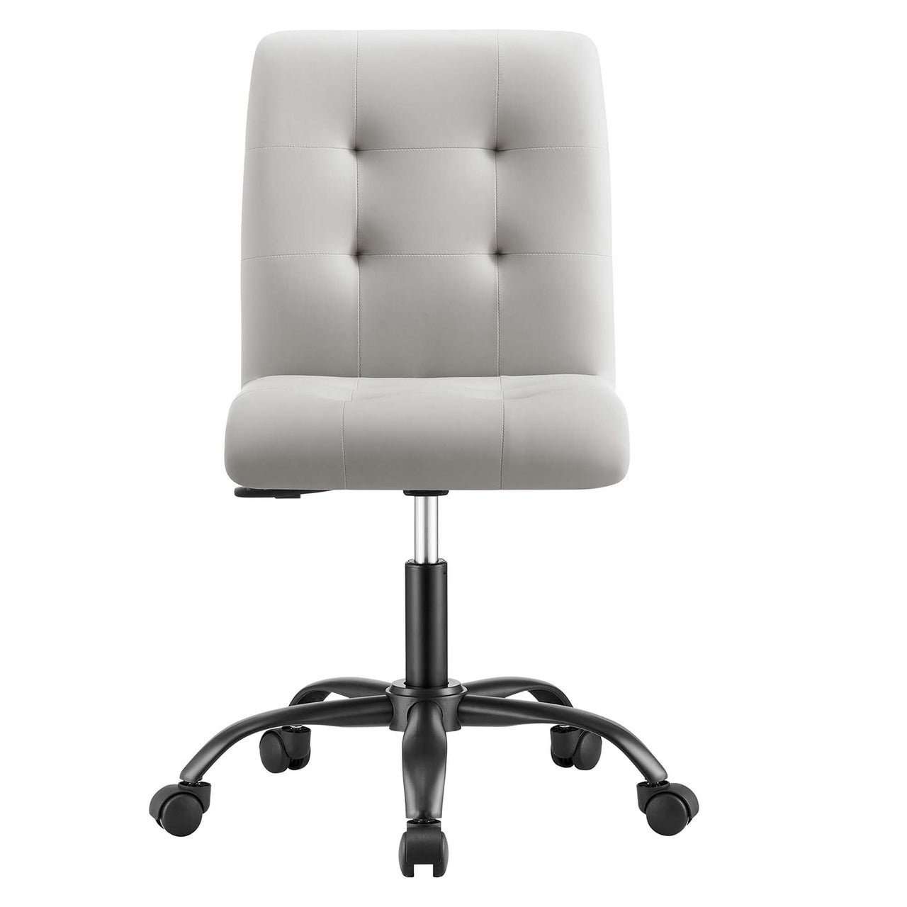 Quartz Armless Eco-Leather Office Chair, Black & Light Gray