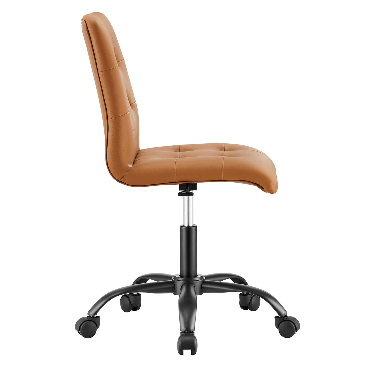 Quartz Armless Eco-Leather Office Chair, Black & Tan