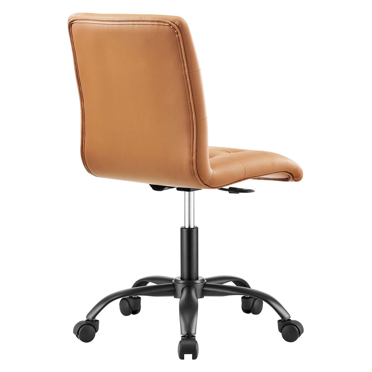 Quartz Armless Eco-Leather Office Chair, Black & Tan
