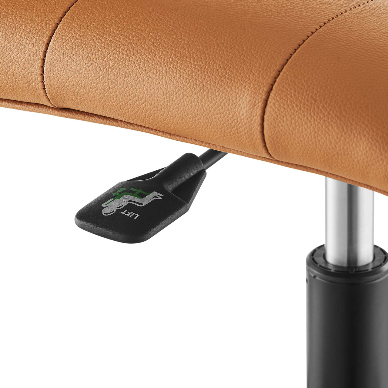 Quartz Armless Eco-Leather Office Chair, Black & Tan