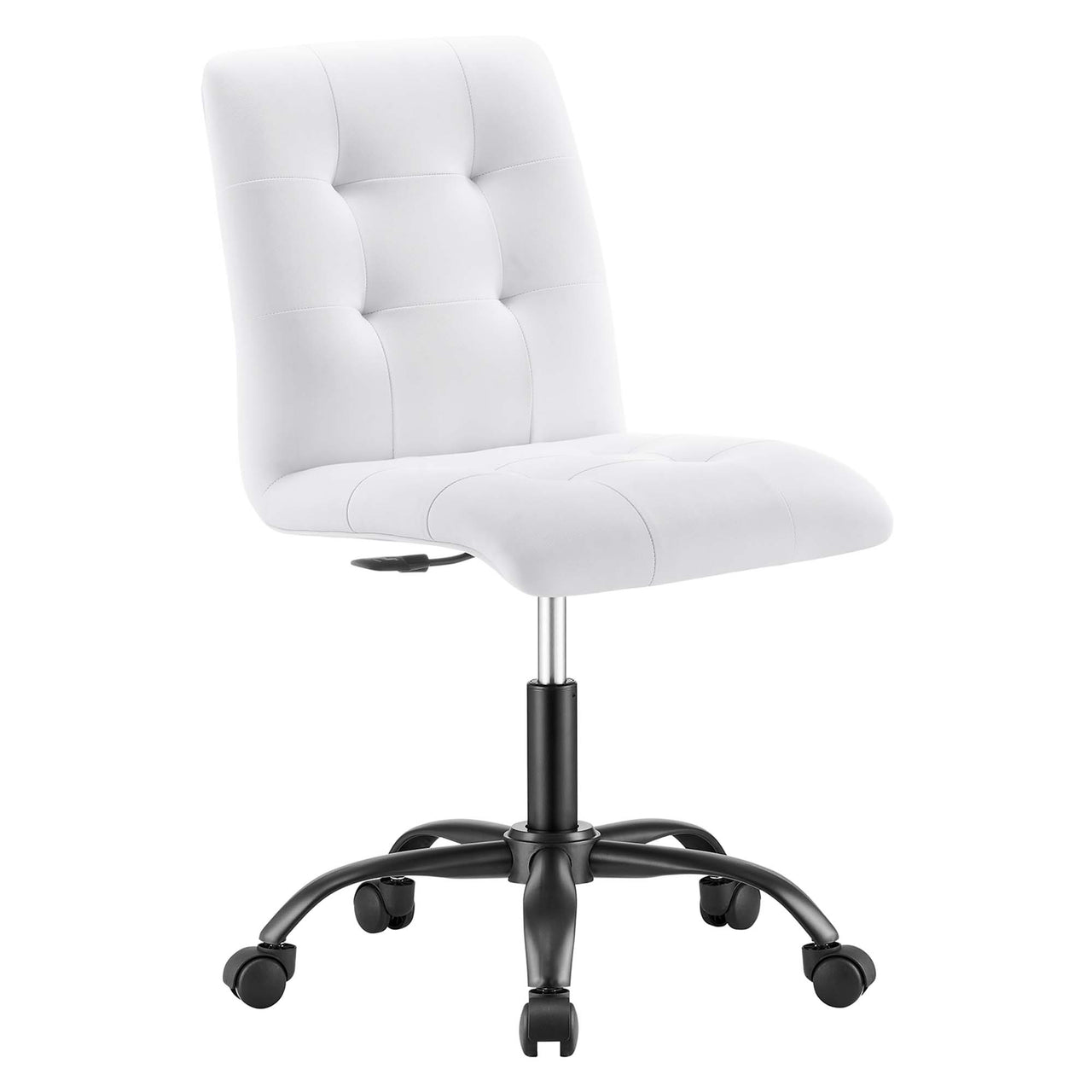 Quartz Armless Eco-Leather Office Chair, Black & White