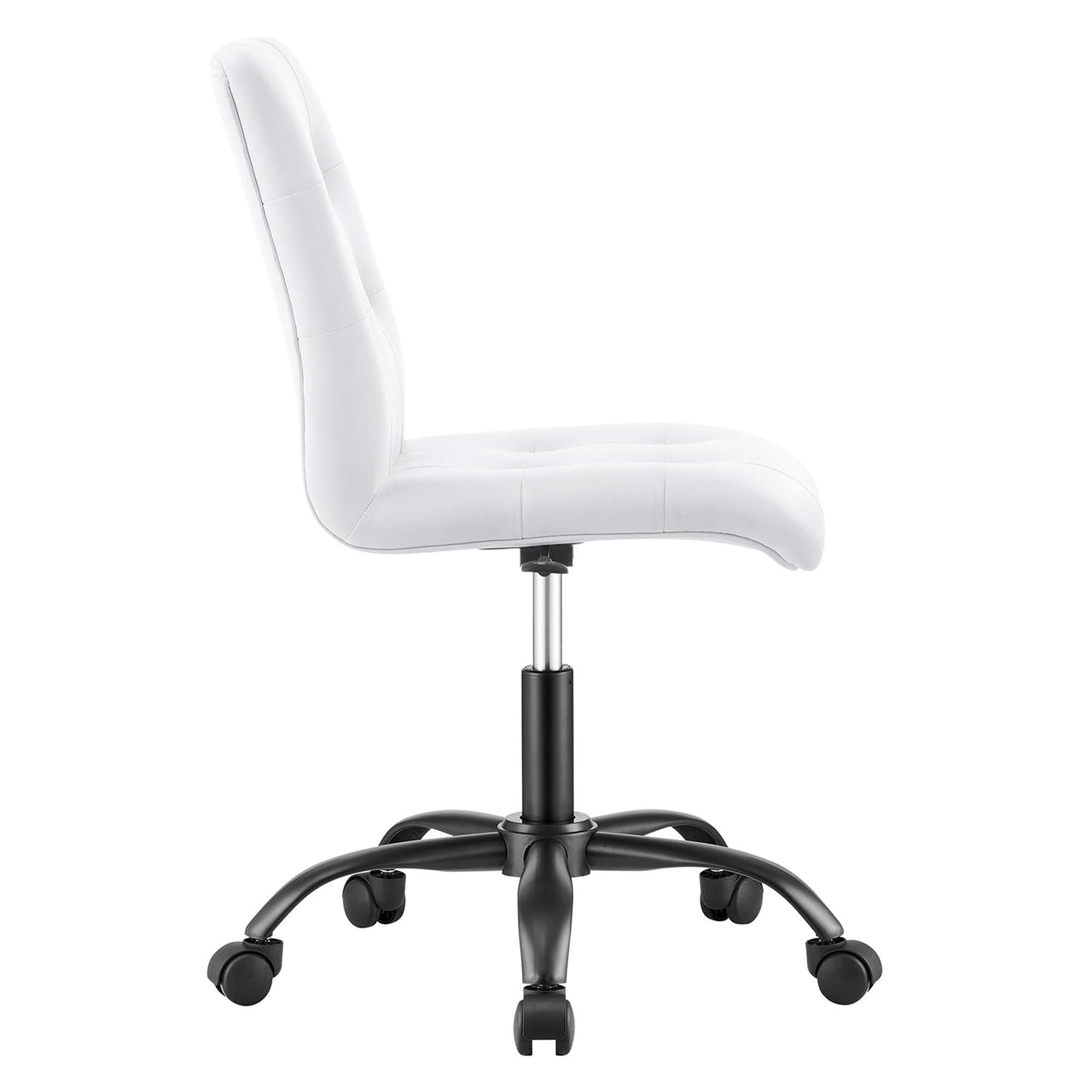 Quartz Armless Eco-Leather Office Chair, Black & White