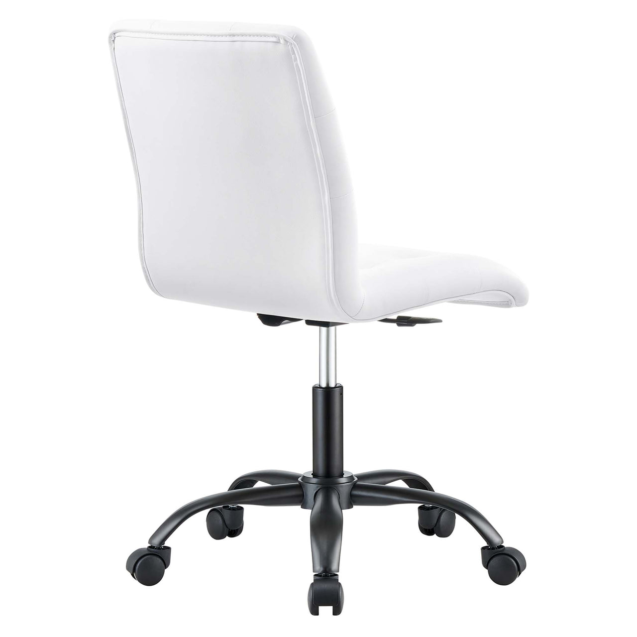 Quartz Armless Eco-Leather Office Chair, Black & White