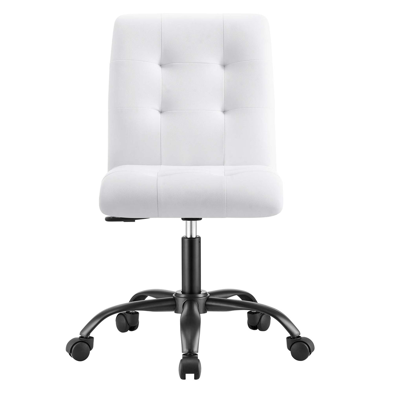 Quartz Armless Eco-Leather Office Chair, Black & White