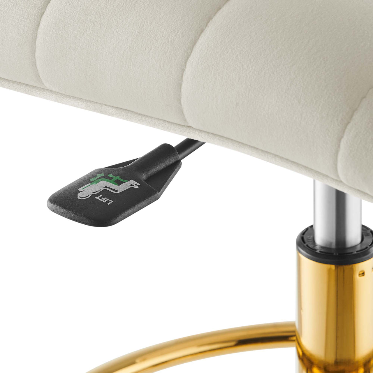 Drift Armless Velvet Drafting Chair, Gold & Ivory