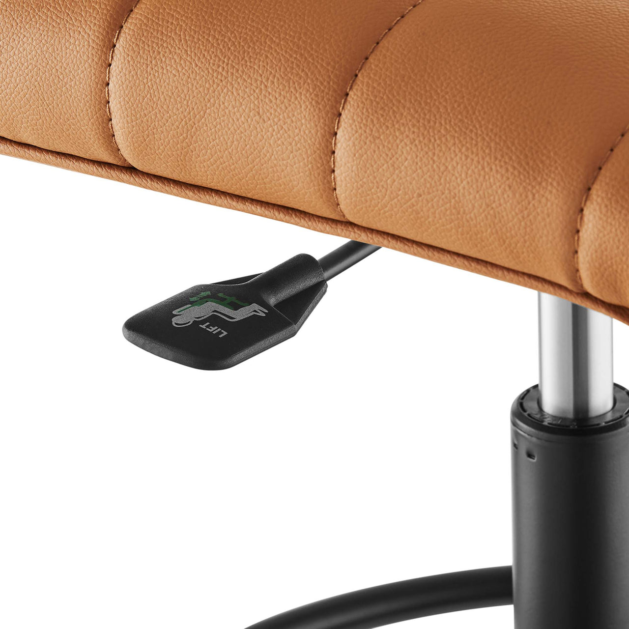 Drift Armless Eco-Leather Drafting Chair, Black & Tan