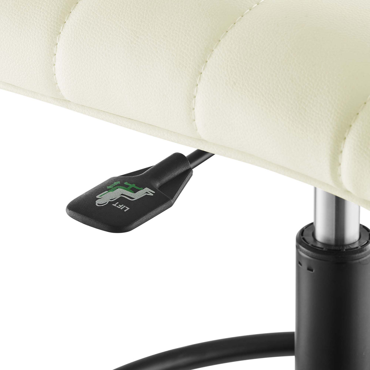 Drift Armless Eco-Leather Drafting Chair, Black & White