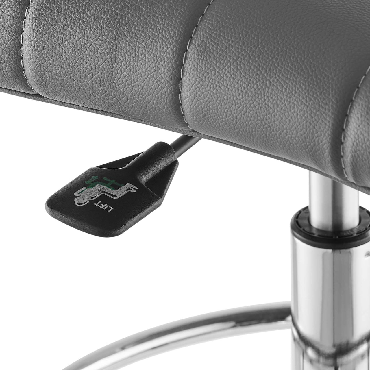Drift Armless Eco-Leather Drafting Chair, Silver & Gray