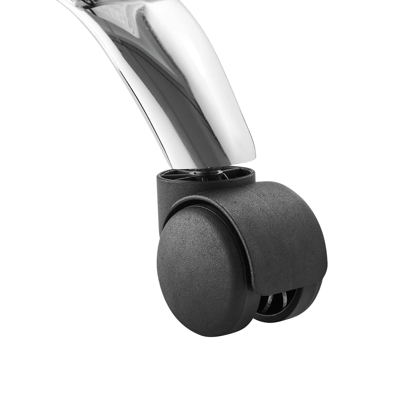 Quartz Armless Eco-Leather Drafting Chair, Silver & Black