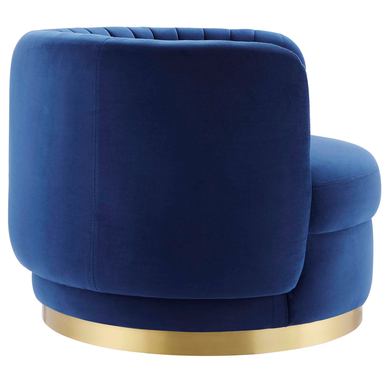 Persephone Velvet Swivel Accent Chair, Gold & Navy