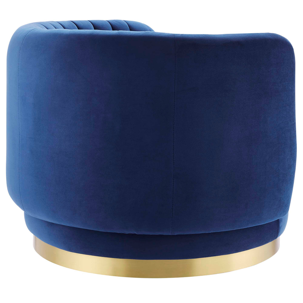 Persephone Velvet Swivel Accent Chair, Gold & Navy