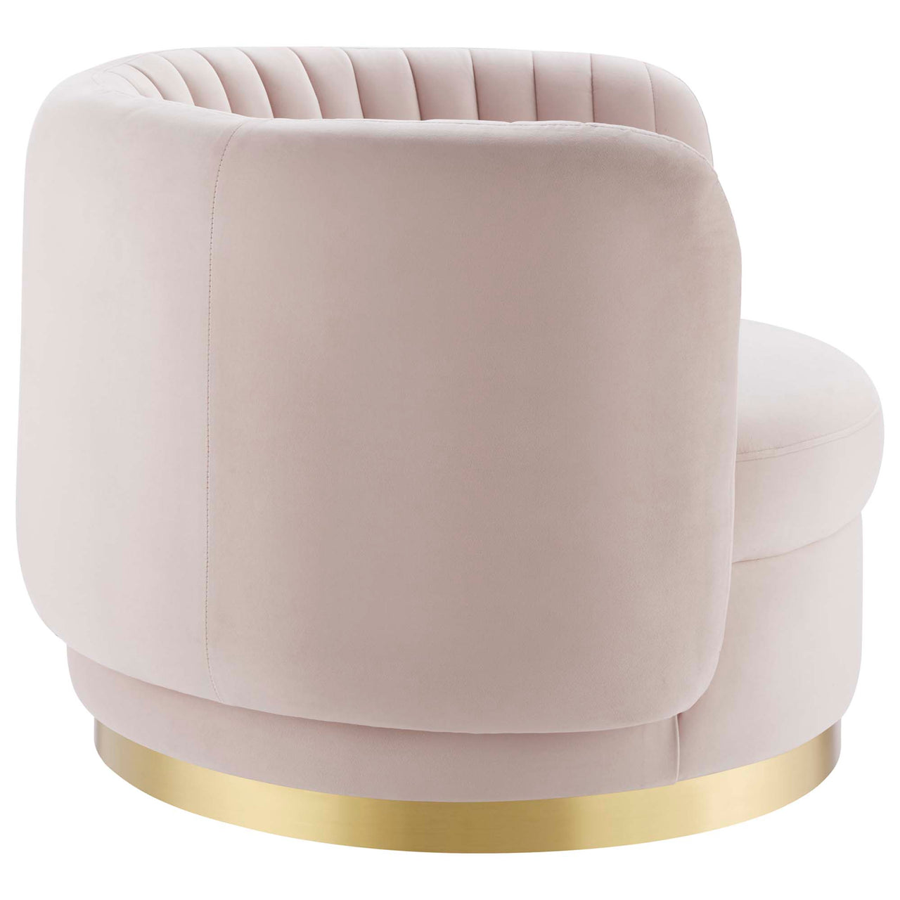Persephone Velvet Swivel Accent Chair, Gold & Pink