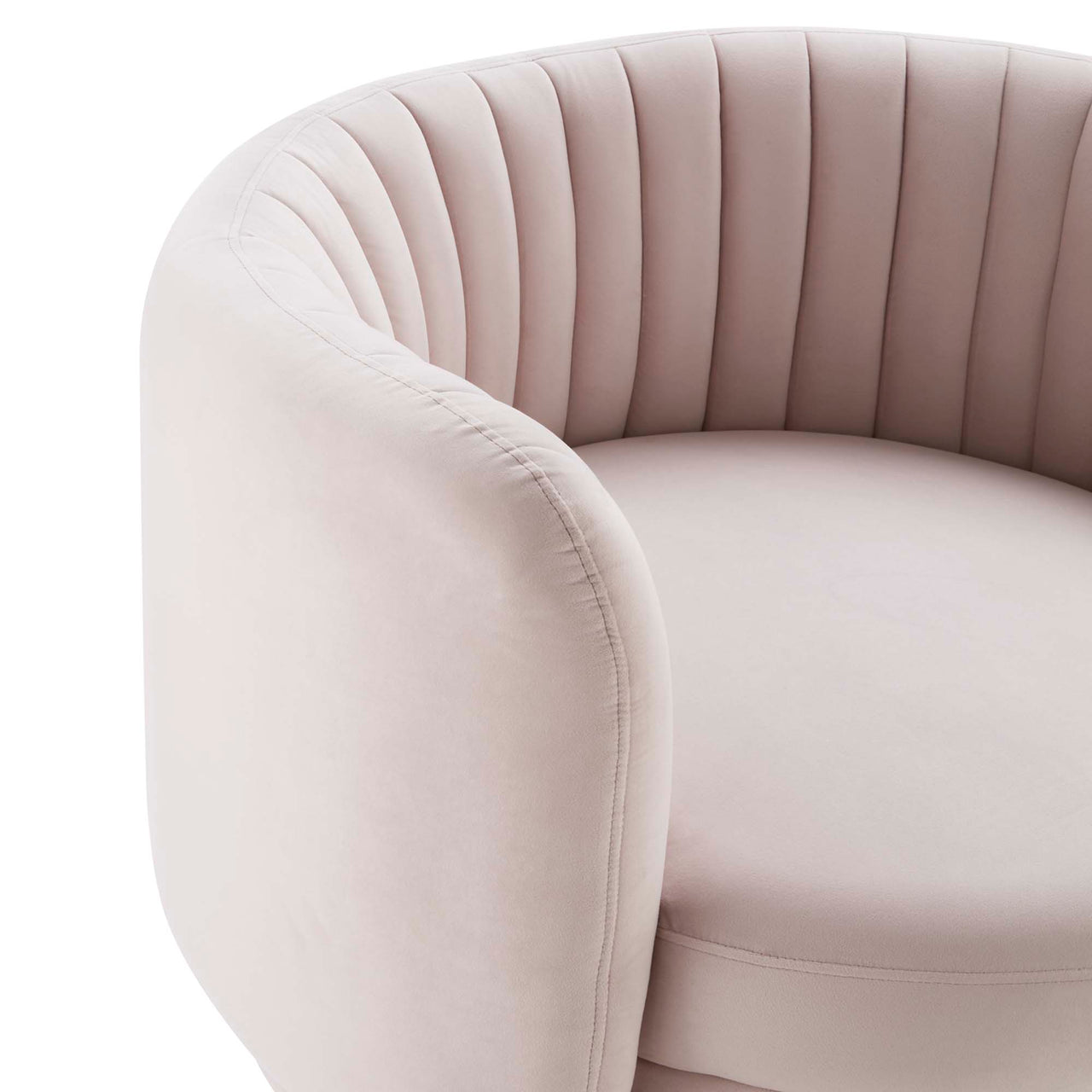 Persephone Velvet Swivel Accent Chair, Gold & Pink