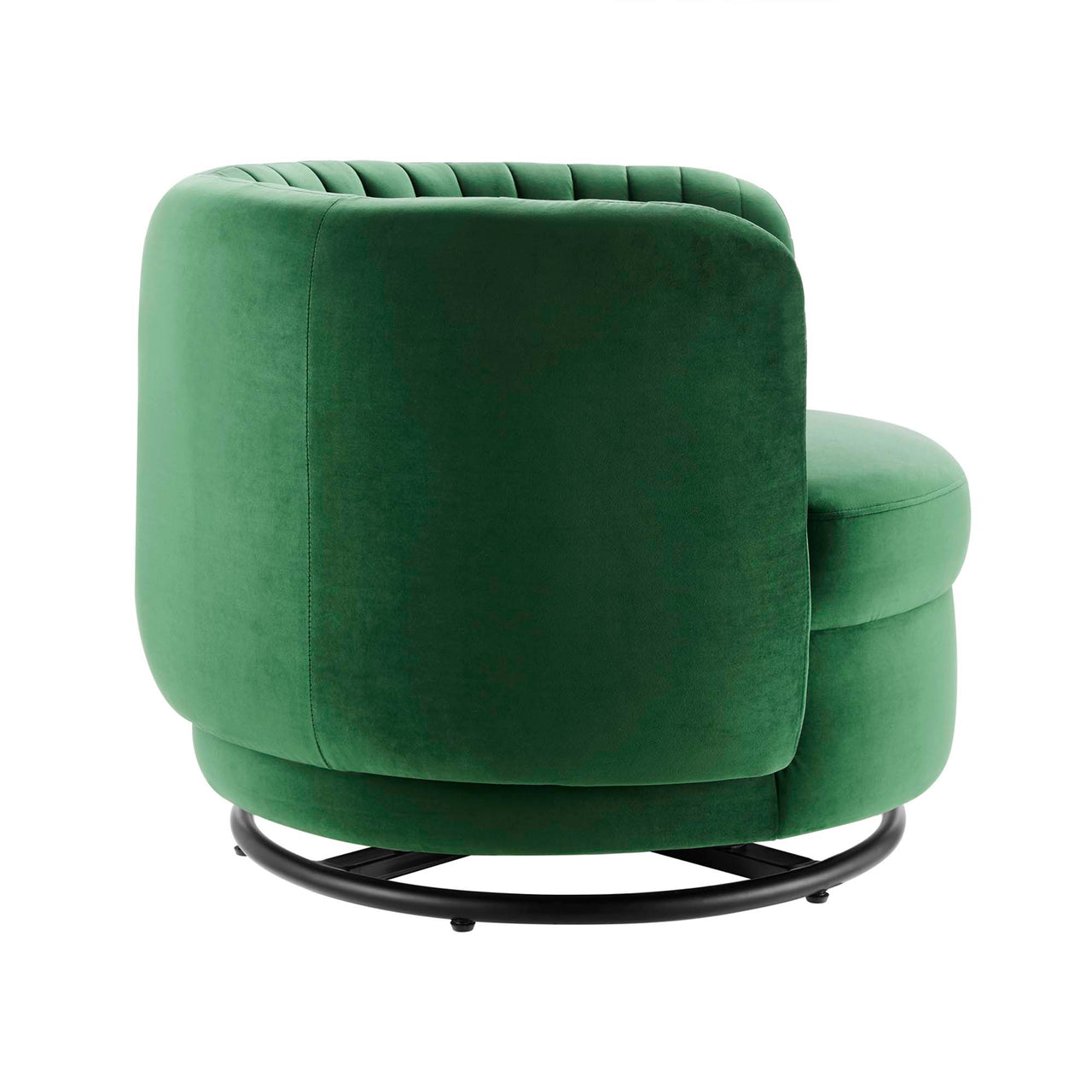 Persephone Velvet Swivel Accent Chair, Black & Emerald