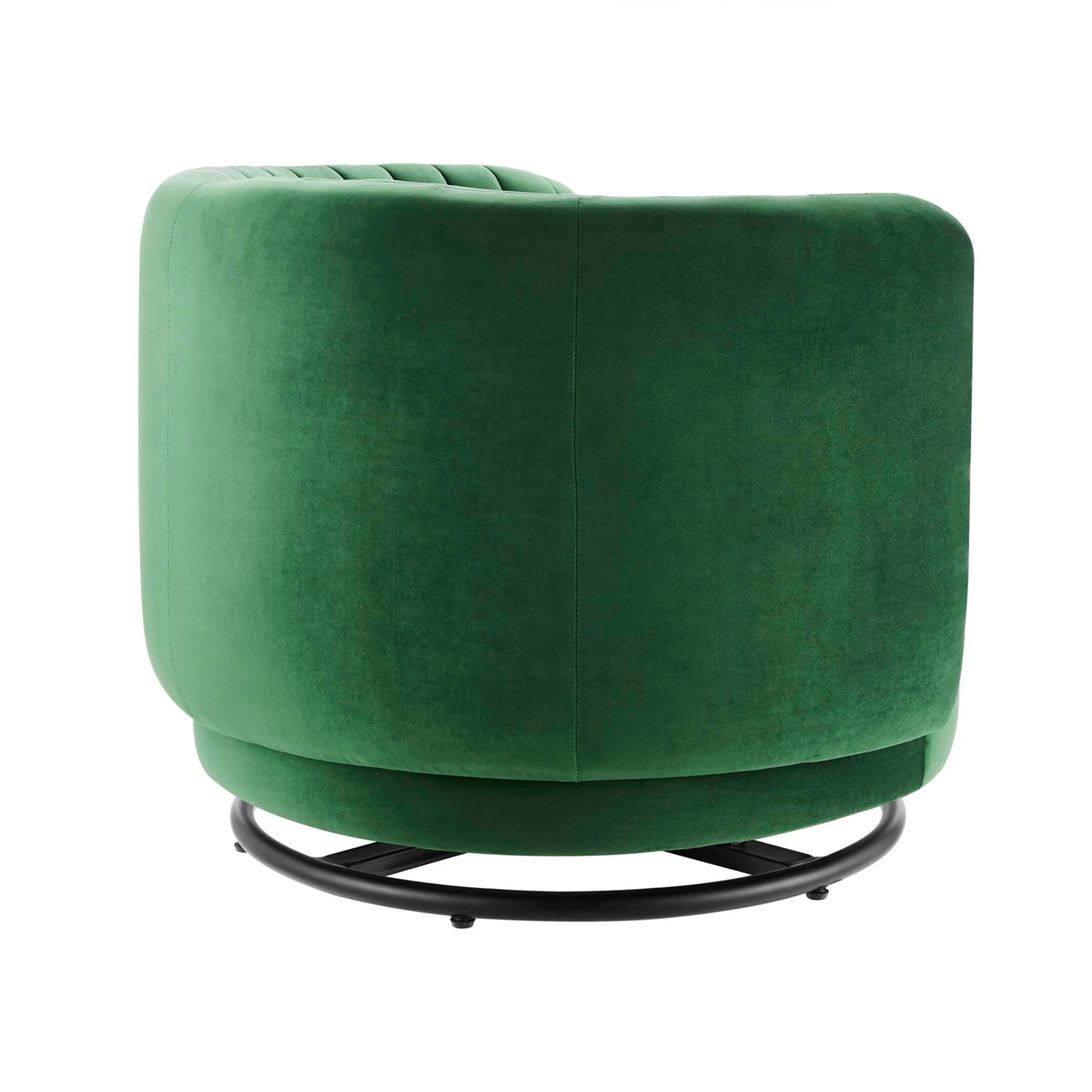 Persephone Velvet Swivel Accent Chair, Black & Emerald