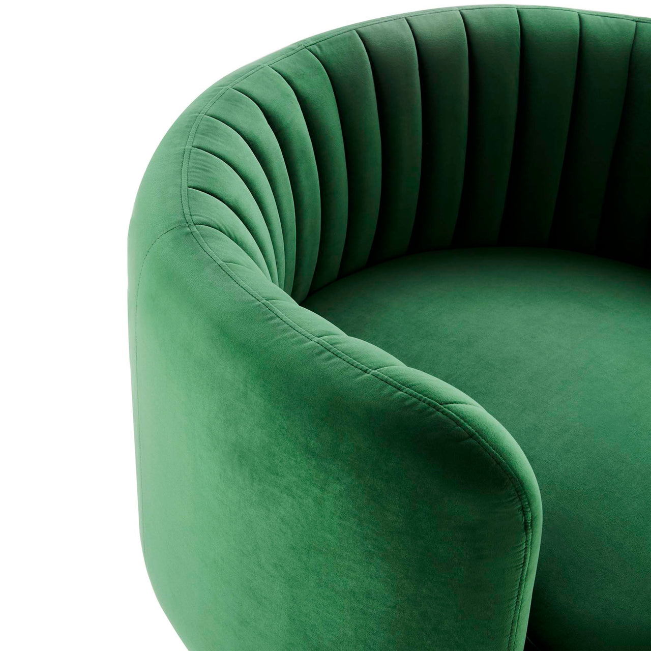 Persephone Velvet Swivel Accent Chair, Black & Emerald