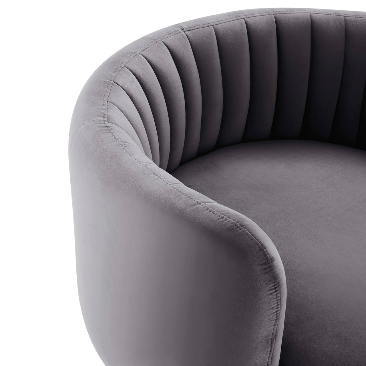 Persephone Velvet Swivel Accent Chair, Black & Gray