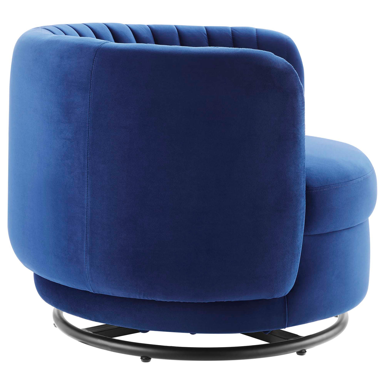 Persephone Velvet Swivel Accent Chair, Black & Navy