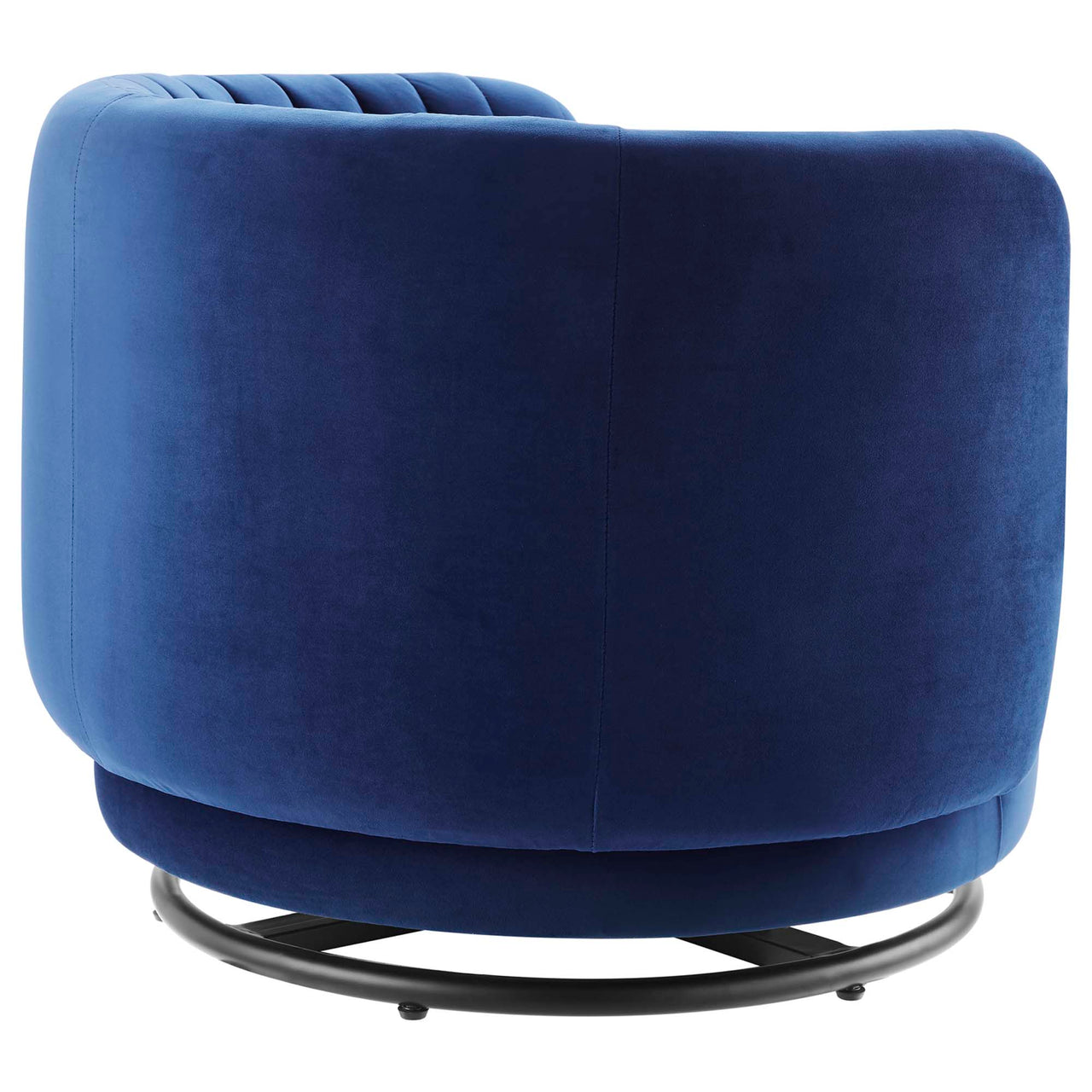 Persephone Velvet Swivel Accent Chair, Black & Navy