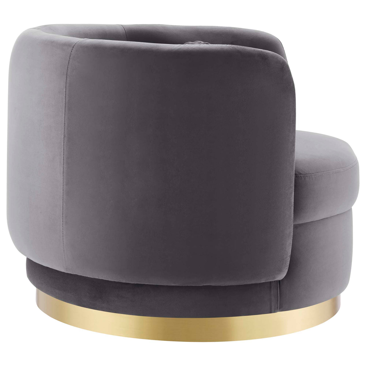 Rava Upholstered Velvet Swivel Chair, Gold & Gray