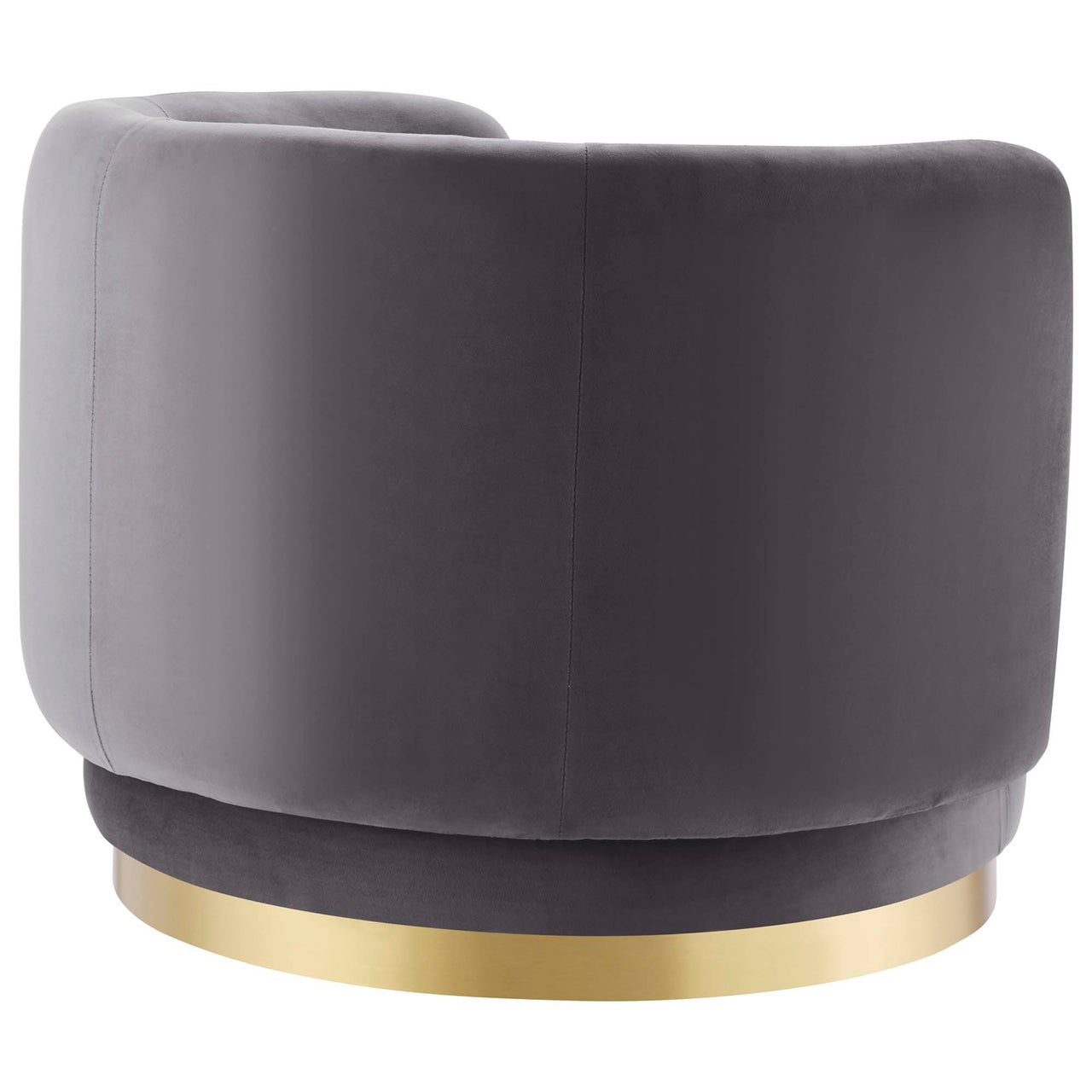 Rava Upholstered Velvet Swivel Chair, Gold & Gray