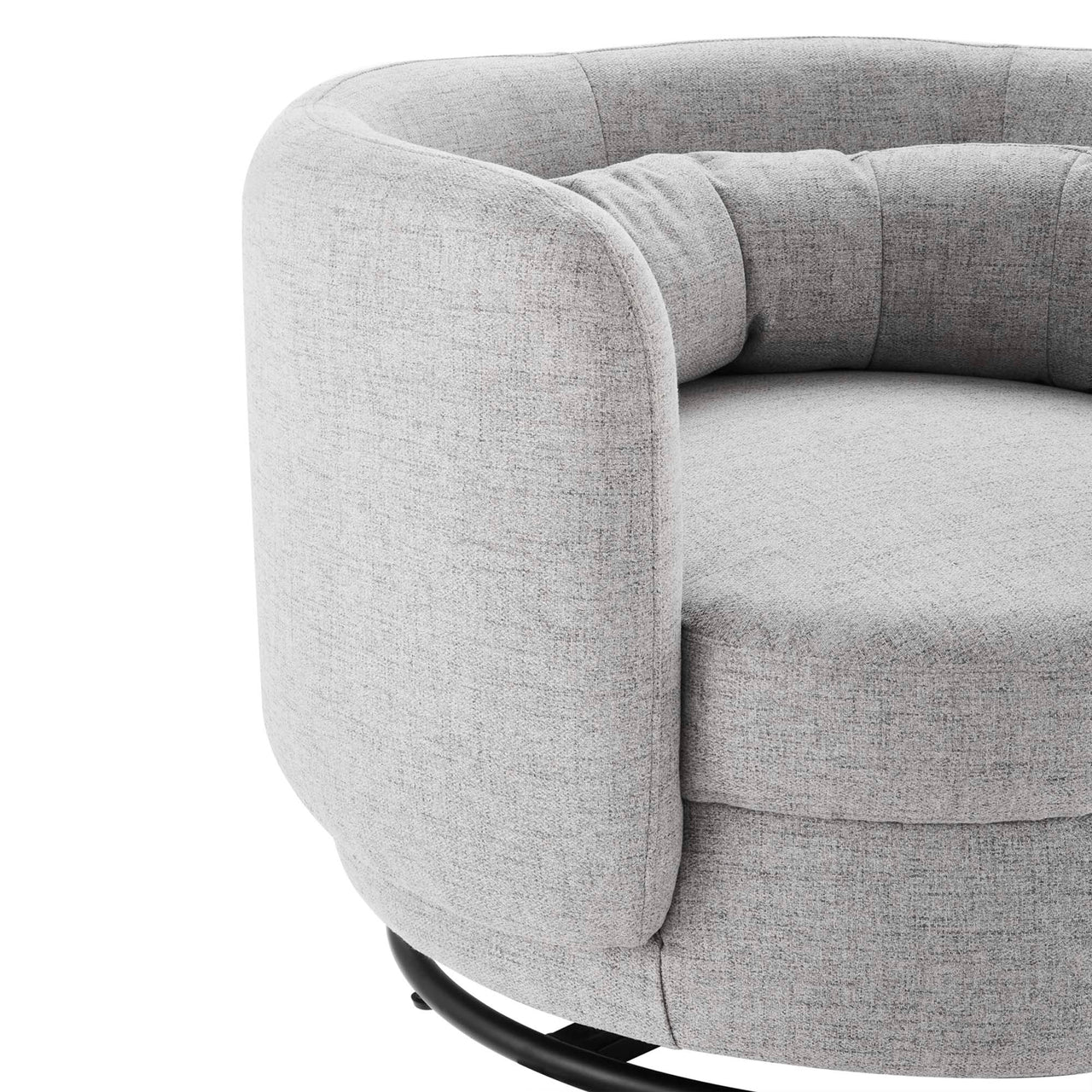 Rava Fabric Swivel Chair, Black & Light Gray