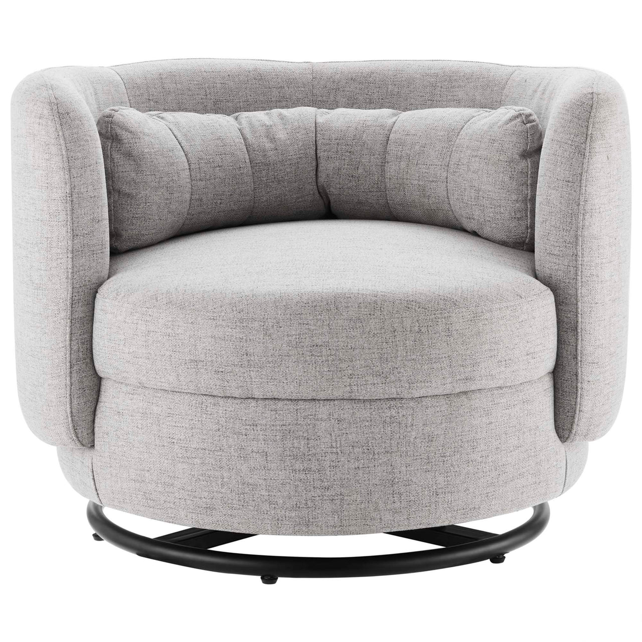 Rava Fabric Swivel Chair, Black & Light Gray