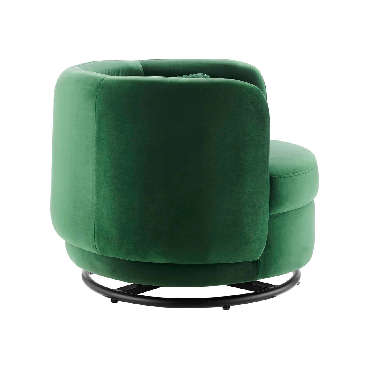 Rava Upholstered Velvet Swivel Chair, Black & Emerald