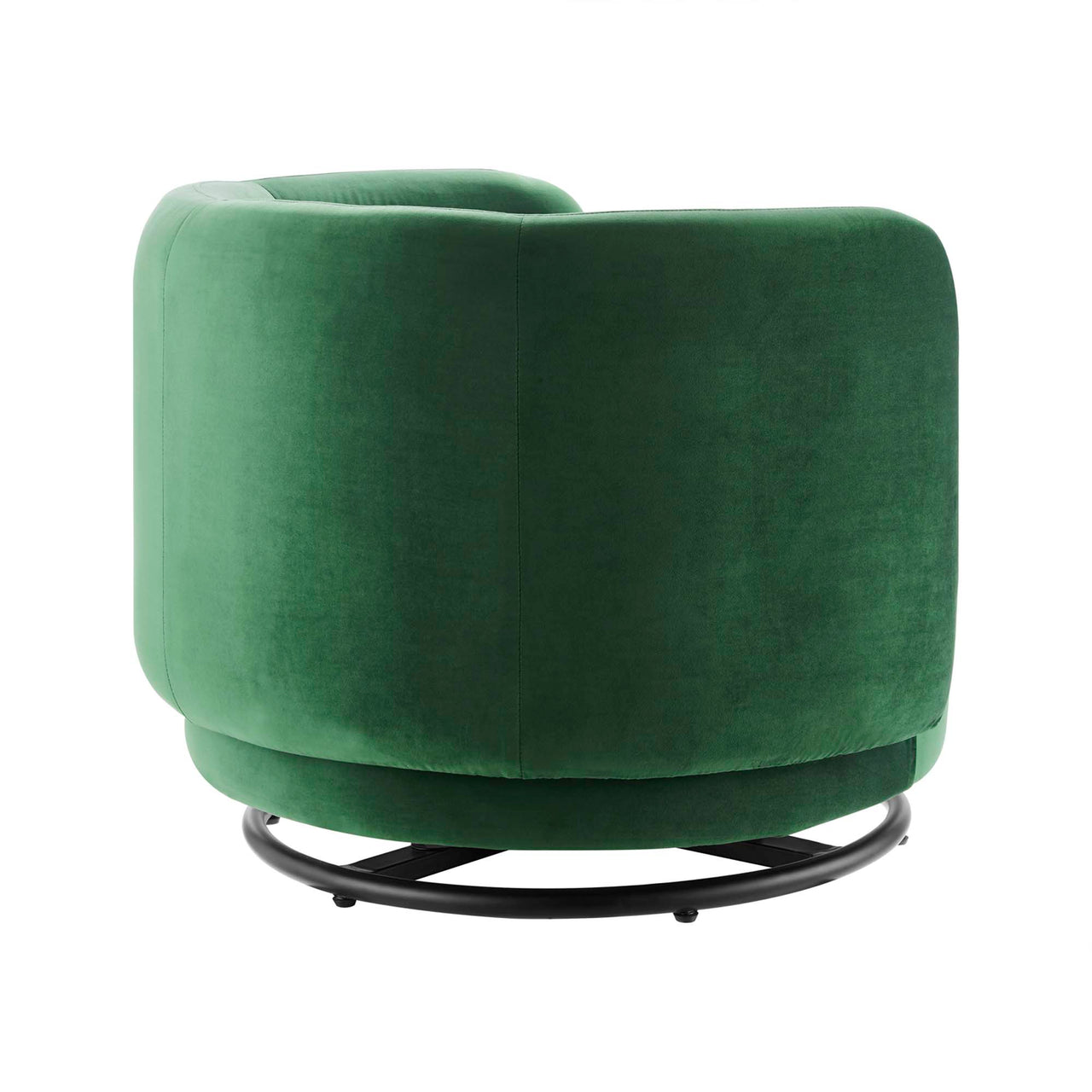 Rava Upholstered Velvet Swivel Chair, Black & Emerald