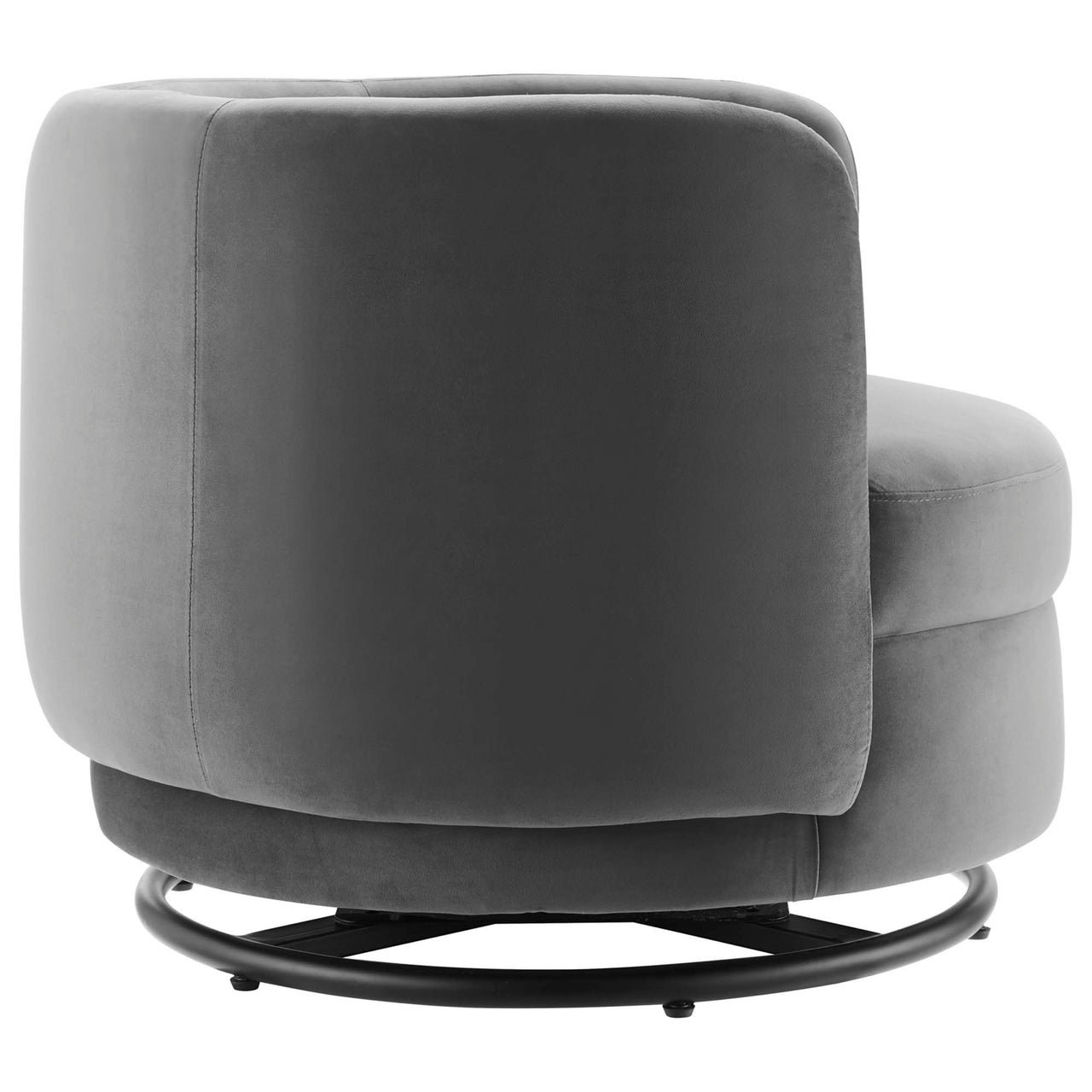 Rava Upholstered Velvet Swivel Chair, Black & Gray