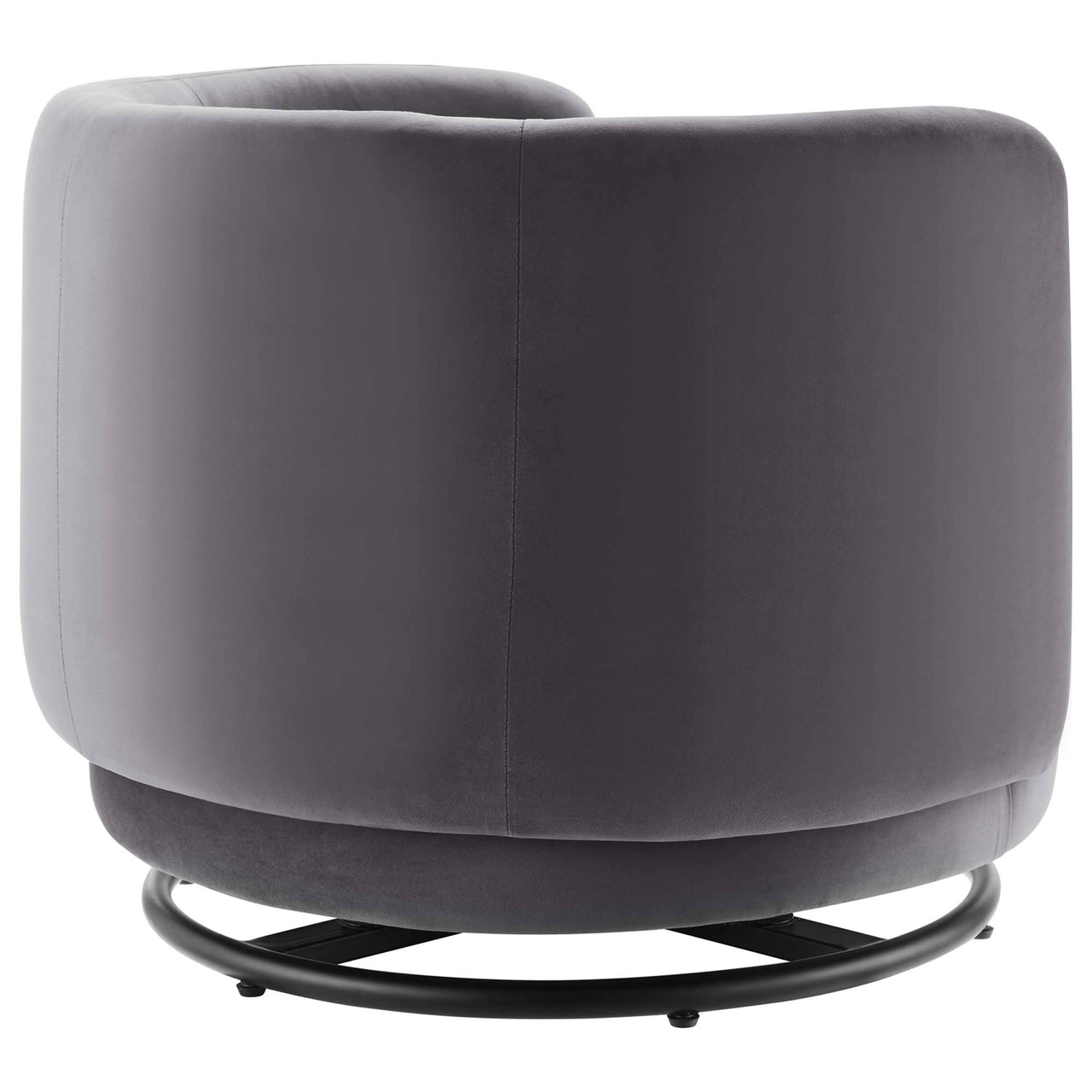 Rava Upholstered Velvet Swivel Chair, Black & Gray