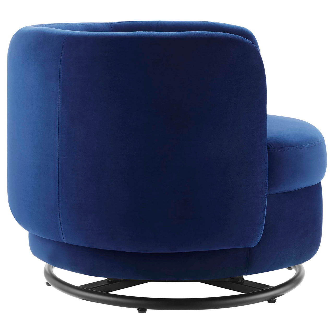 Rava Upholstered Velvet Swivel Chair, Black & Navy