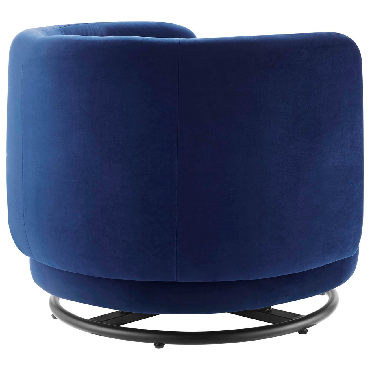 Rava Upholstered Velvet Swivel Chair, Black & Navy