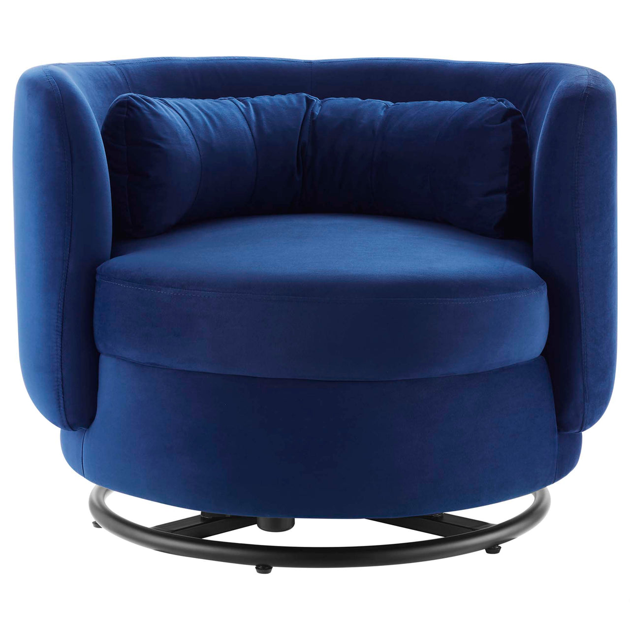 Rava Upholstered Velvet Swivel Chair, Black & Navy