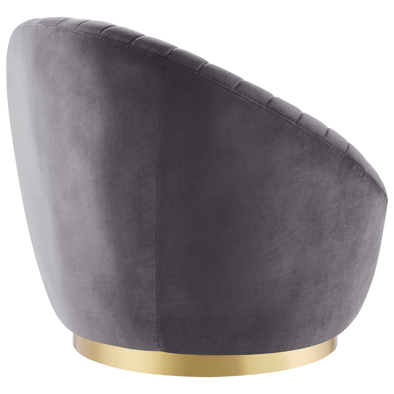 Arielle Velvet Swivel Chair, Gold & Gray