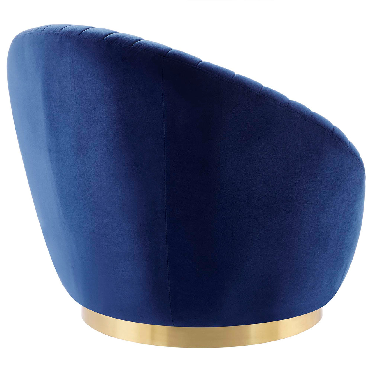 Arielle Velvet Swivel Chair, Gold & Navy