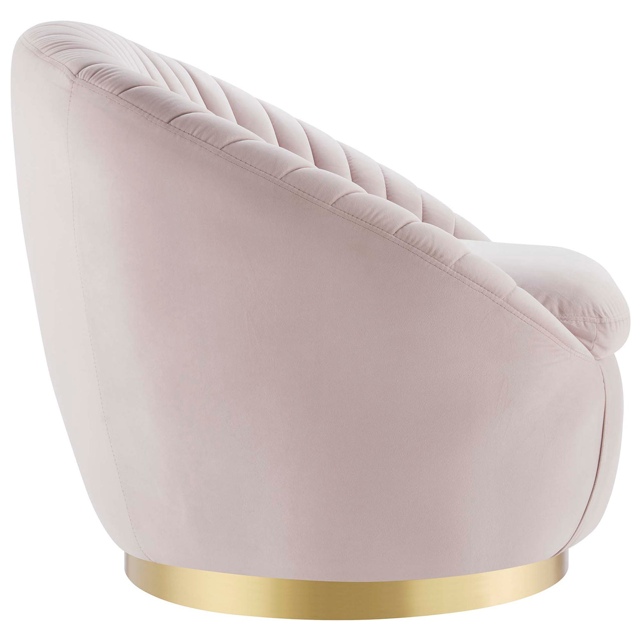Arielle Velvet Swivel Chair, Gold & Pink