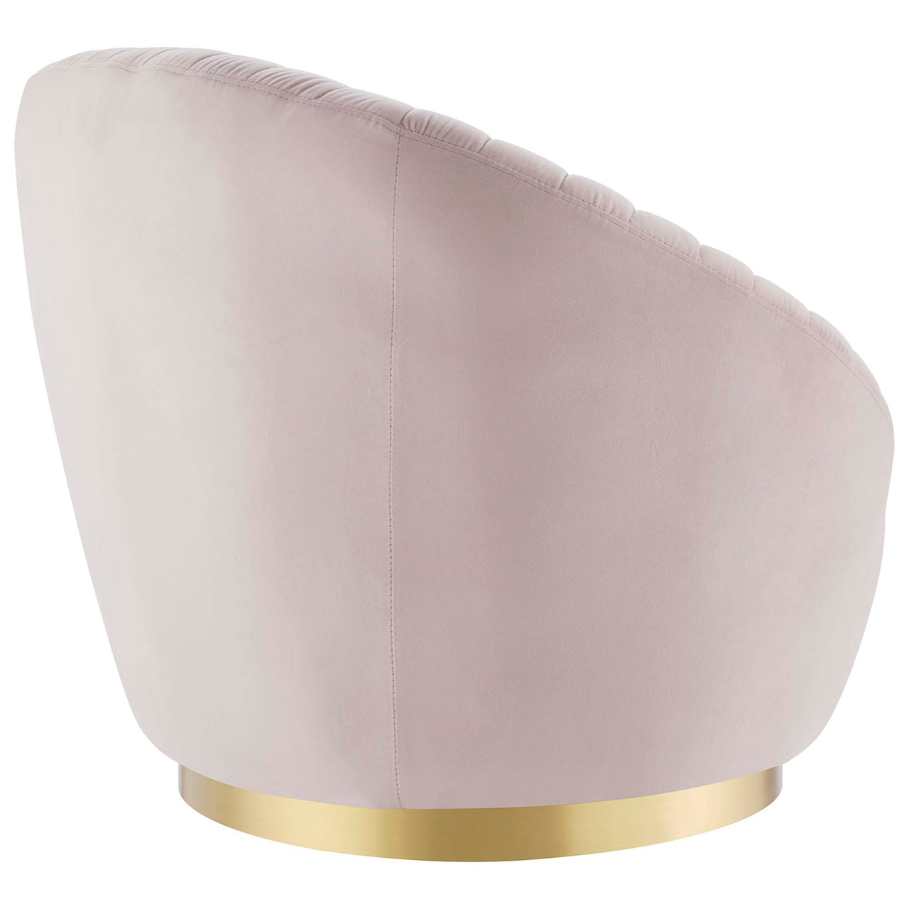 Arielle Velvet Swivel Chair, Gold & Pink