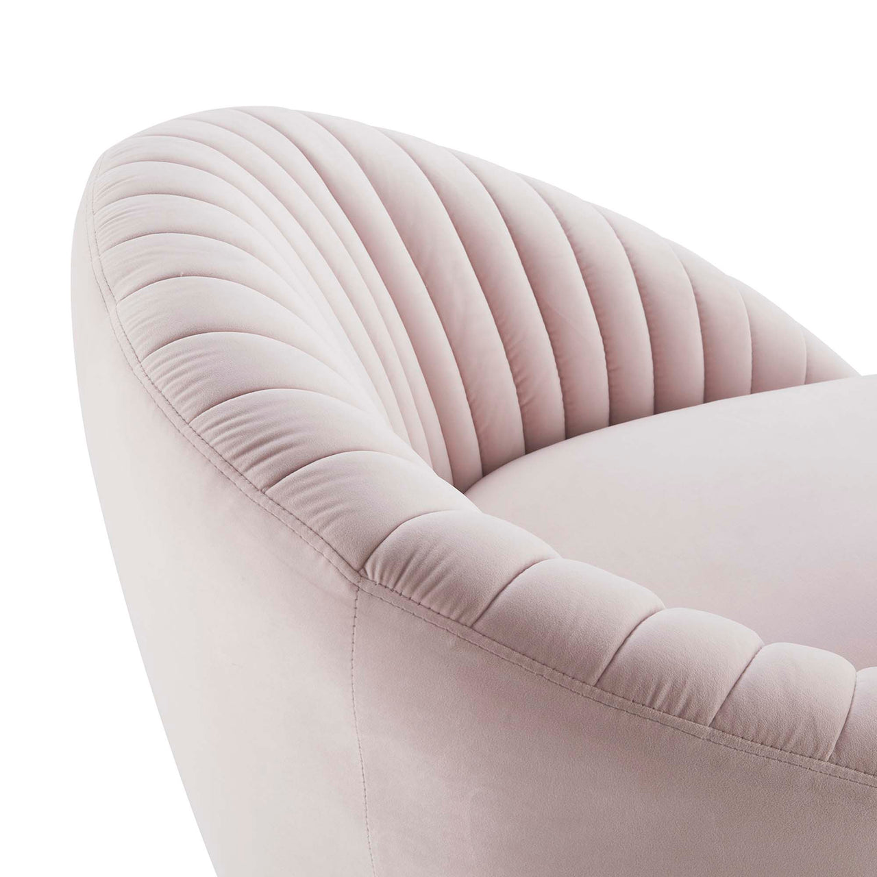 Arielle Velvet Swivel Chair, Gold & Pink
