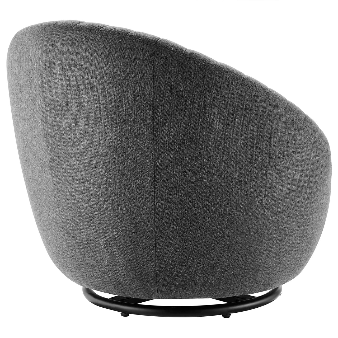 Arielle Fabric Swivel Chair, Black & Charcoal