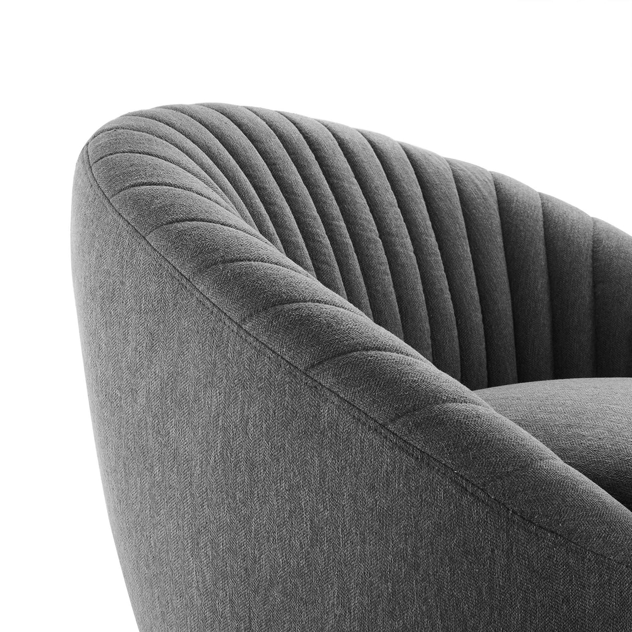 Arielle Fabric Swivel Chair, Black & Charcoal