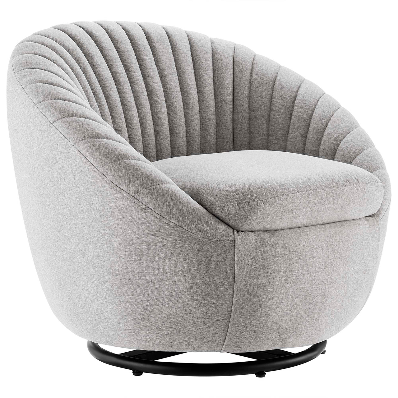 Arielle Fabric Swivel Chair, Black & Light Gray