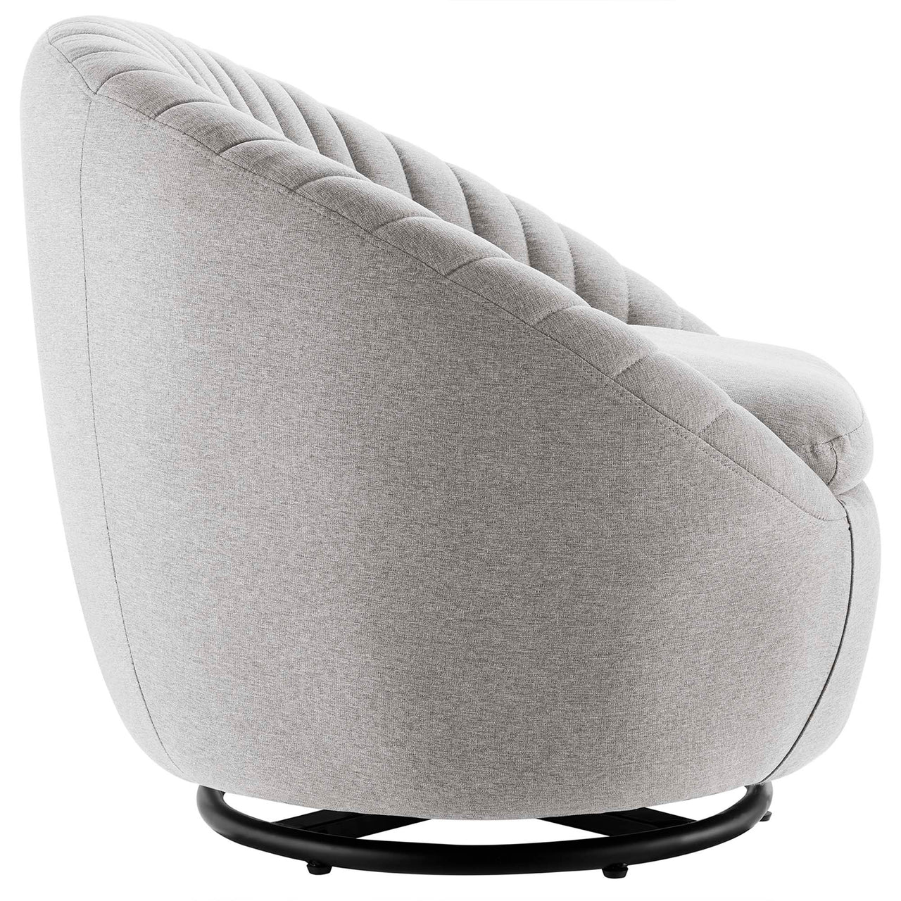 Arielle Fabric Swivel Chair, Black & Light Gray