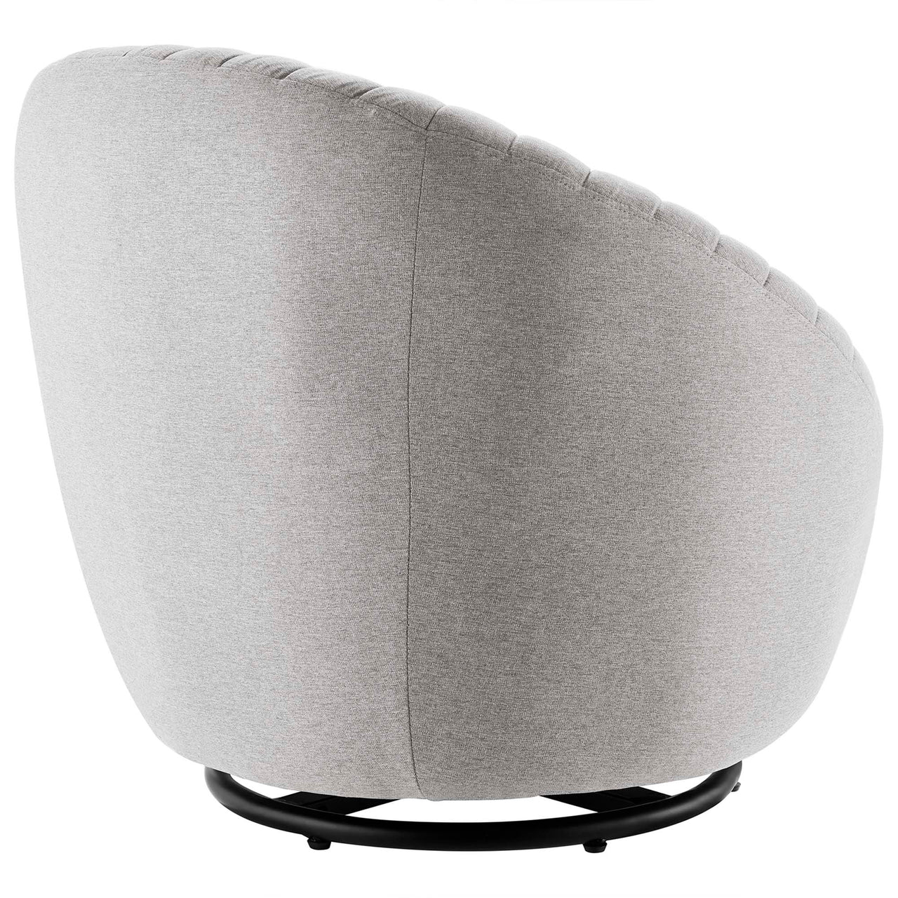 Arielle Fabric Swivel Chair, Black & Light Gray