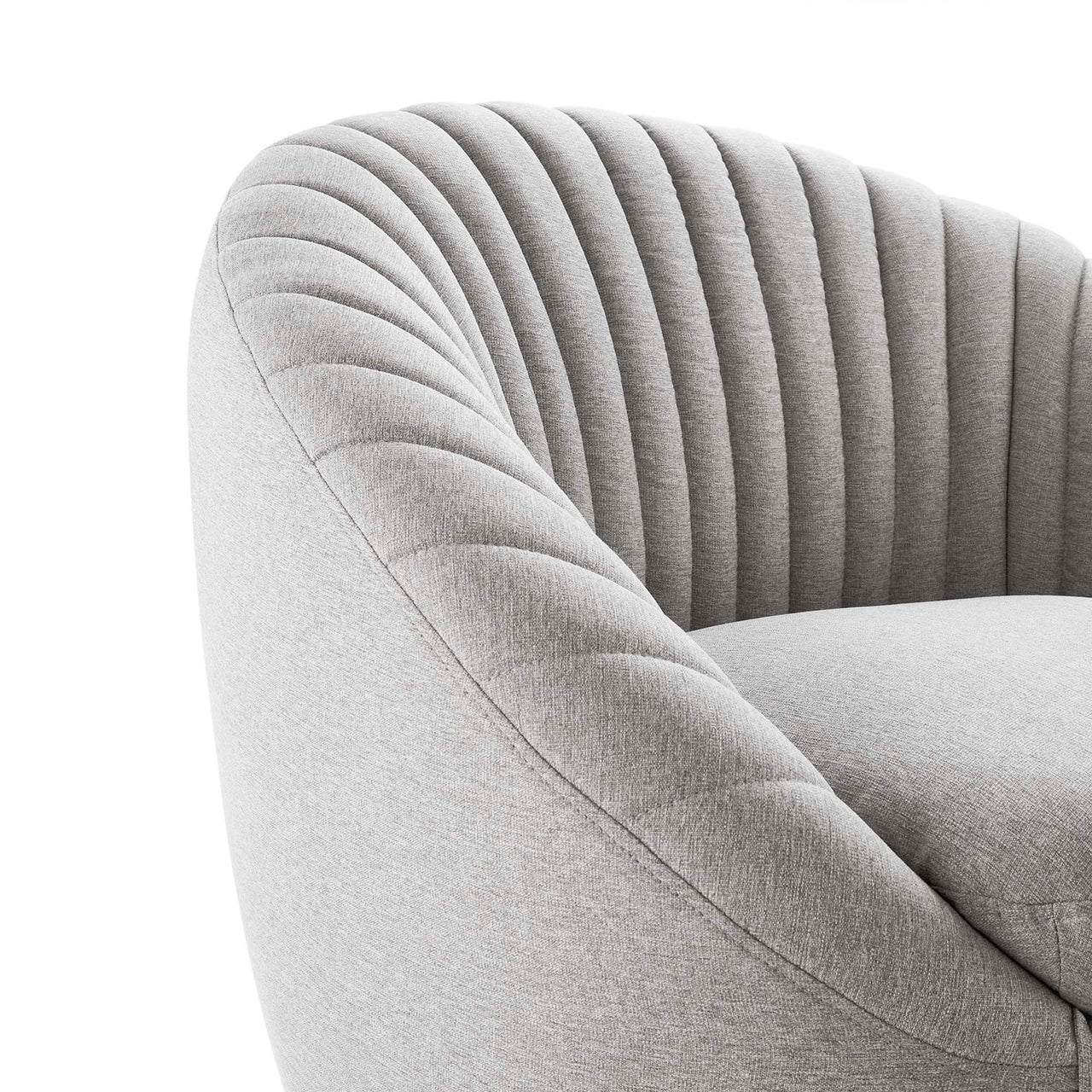 Arielle Fabric Swivel Chair, Black & Light Gray