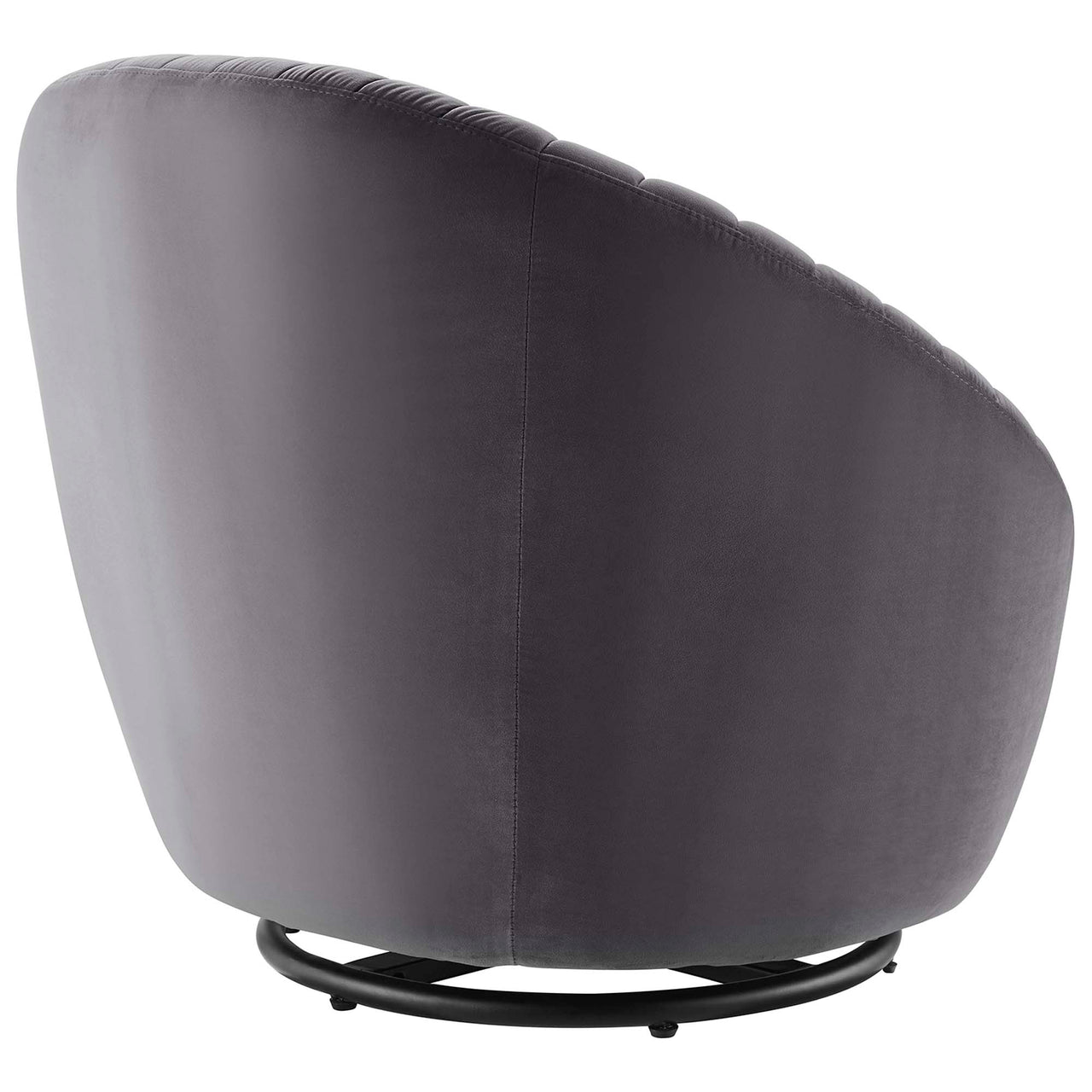 Arielle Velvet Swivel Chair, Black & Gray