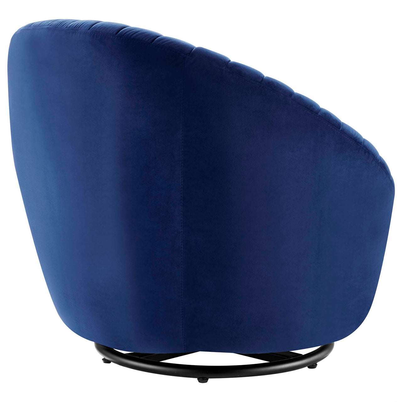 Arielle Velvet Swivel Chair, Black & Navy