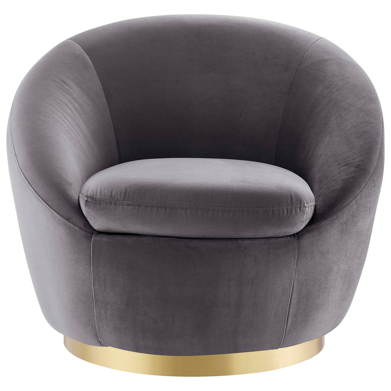 Blume Velvet Swivel Chair, Gold & Gray