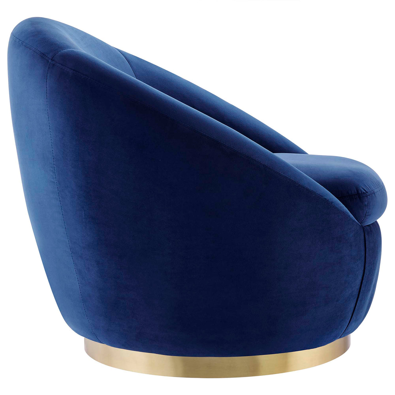 Blume Velvet Swivel Chair, Gold & Navy