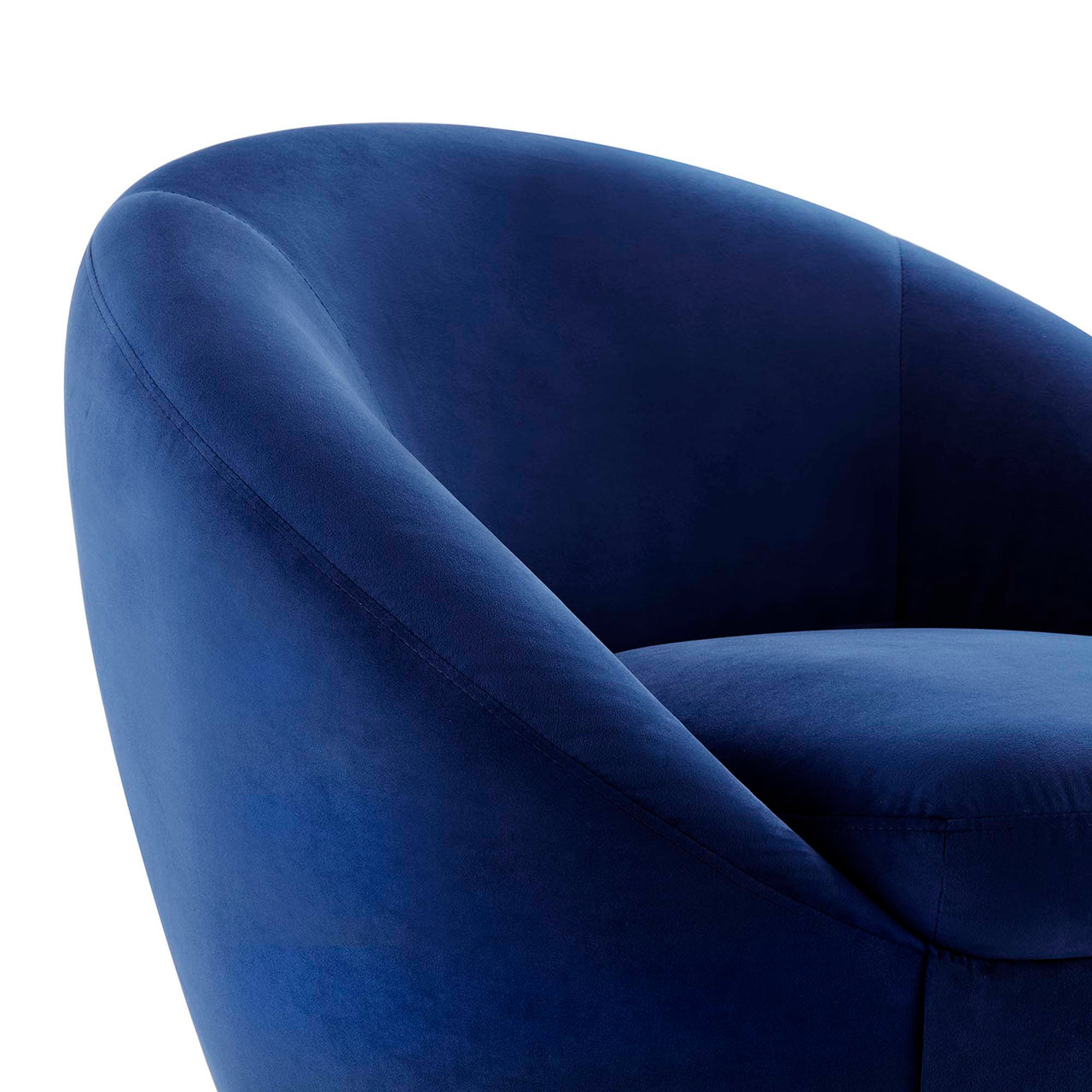 Blume Velvet Swivel Chair, Gold & Navy